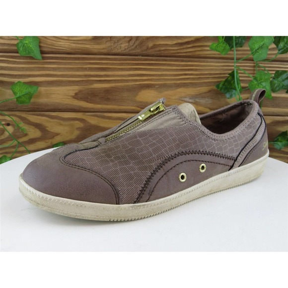 SKECHERS‎ Size 8.5 Sneaker Brown Synthetic Medium (B, M) Zip Women - Picture 1 of 11